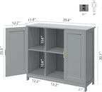TaoHFE Grey Kitchen Pantry, Modern Wooden Small Credenza Sideboard Coffee - Image 2