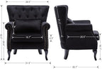Mid Century Modern Accent Chair Upholstered Armchair Comfy Velvet Fabric Single - Image 2