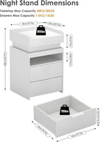 Turosur Nightstands Set of 2, LED Night Stand - Image 2