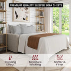 Cottington Lane Sleeper Sofa Sheets Queen Size, 4 Piece Premium Quality 100% - Image 4