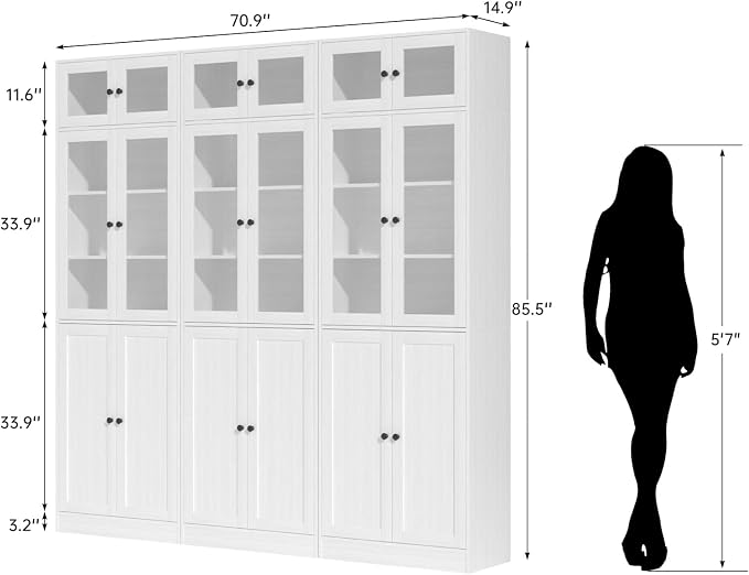 TUSY 85.5" Modern Tall Bookcase - Image 2