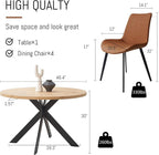 Zerifevni 46.4" Round Dining Table Set, Mid Century Modern Round Dining Table - Image 3