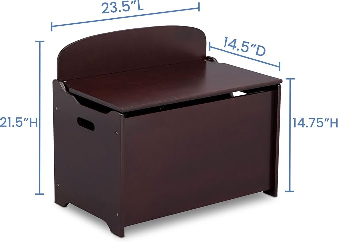Delta Children MySize Deluxe Toy Box, Dark Chocolate - Image 5