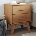 Brown Solid Pinewood Bedside Cabinet by Unknown