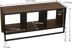 Household Essentials Jamestown Square Cubby TV Stand in Walnut Wood Grain - Image 3