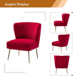 HULALA HOME Velvet Accent Chair, Modern Upholstered Cute Side Chair - Image 3