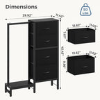 OLIXIS Dresser with Hanging Rack, 4 in 1 Storage Fabric Dresser - Image 7