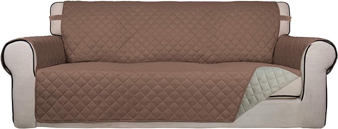 PureFit Reversible Quilted Sofa Cover, Water Resistant Slipcover Furniture by PureFit