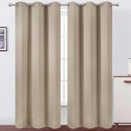 Khaki Thermal Blackout Curtains/38 x 84 Inch/Set of 2 Panels Room Darkening by Lemomo