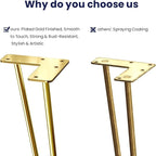 SMARTSTANDARD 12 Inch Hairpin Furniture Legs, 3/8'' Rods Metal Home DIY Projects - Image 4