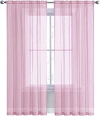 SpaceDresser Sheer Voile Window Treatment Rod Pocket Curtain Panels - Image 2