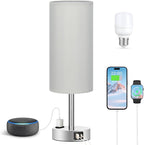 Fenmzee Light Grey Table Lamp for Nightstand - Image 6