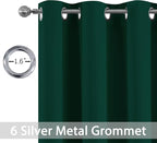 Yakamok Room Darkening Curtains 42x84 inch Length Dark Green-Living Room | 2 - Image 2