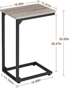 AMHANCIBLE C Shaped Side Table, End Tables Living Room Set of 2, Slide Under - Image 3