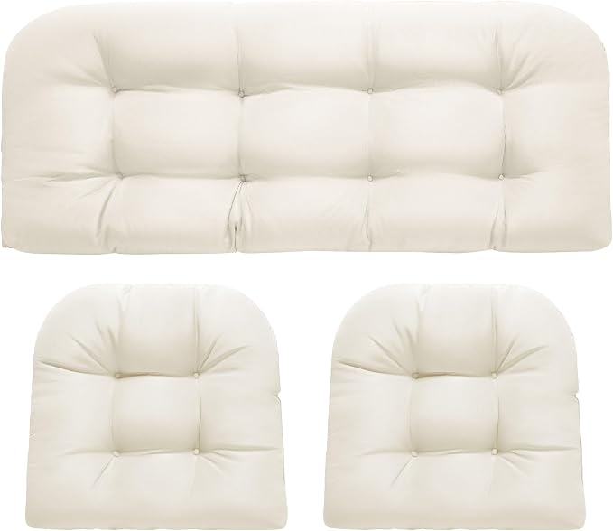 DANGHOOGY Wicker Chair Cushions, Waterproof Outdoor Loveseat Cushions by DANGHOOGYFurnitureCushions