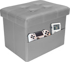 AmasSmile Storage Ottoman Folding Foot Rest Stool by AmasSmile