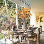 4Pcs Artificial Eucalyptus Leaves Stems 33.8‘’ Eucalyptus Branches Orange Fake Fall Flowers for Home Fireplace Farmhouse Party Wedding Table Bathroom Autumn Décor - Image 2