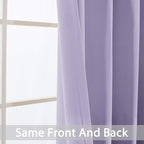 Yakamok Lilac Room Darkening Curtains 84 inch Lavender Sliding Door Drapes | 1 - Image 5