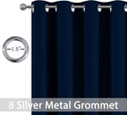 Yakamok Room Darkening Curtains 52x63 inch Length Dark Blue-Living Room | 2 - Image 2
