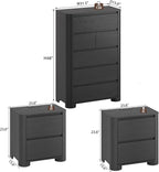 YANSNWO Modern Minimalist Dresser and Nightstand Sets 3 Piece Bedroom Set - Image 3