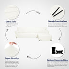 PureFit Stretch Sectional Couch Covers 2 pcs Non Slip L Shape Sofa Cover | - Image 3