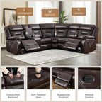 EBELLO Faux Leather Reclining Sectional Sofa Set - Image 3