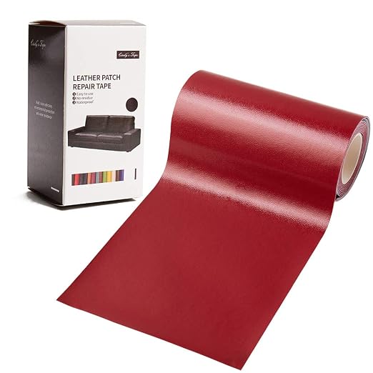 Leather Repair Patch Tape Burgundy Dull-Red 3 x 60 inch Self Adhesive Leather by Cindy%27s+Tape