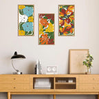 IARTTOP Boho Floral Wood Wall Art Framed 8x16 Inch Set of 3 Minimalist - Image 4