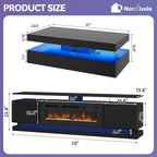 Modern Table Set Includes 70" Fireplace TV Stand & 47" Coffee Table - Image 3