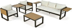 4-Piece Patio Conversation Set, Aluminum Frame Outdoor Patio Furniture Set w/ - Image 6