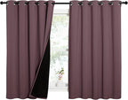 NICETOWN Dry Rose 100% Blackout Lined Curtains, 2 Thick Layers Completely - Image 2