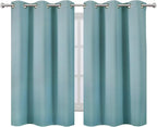 Stone Blue Blackout Curtains/38 x 54 Inch/Set of Two Panels Grommet Living Room - Image 2