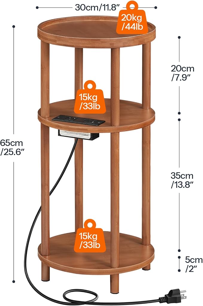 HOOBRO Set of 2 Small Round Side Tables - Image 3