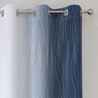 Navy Blue and Greyish White Blackout Curtains - Image 4