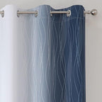 Navy Blue and Greyish White Blackout Curtains - Image 4