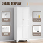 Yizosh Metal Pantry Cabinet, Cupboard - Image 4