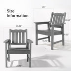 Stoog 3 Piece Outdoor Bench & Outdoor Chairs Set, All-Weather HIPS Patio - Image 7