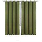 Blackout Curtains 66 x 72 Inch Long Olive Green Curtains Set of 2 Panels Room - Image 2
