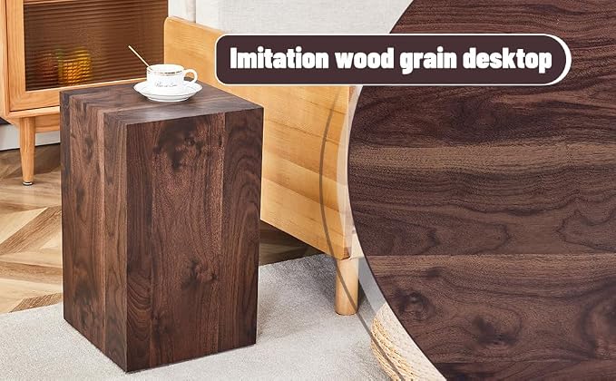 Rustic Natural Rectangular End Coffee Table, Modern Elegant Bedside Nightstand - Image 6