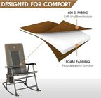 TIMBER RIDGE Outdoor Folding Rocking Chair, Hard Armrests - Image 5