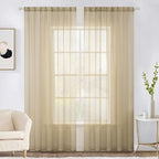 MIULEE 2 Panels Sheer Curtains for Living Room 54 X 102 Inches Beige | Window by MIULEE