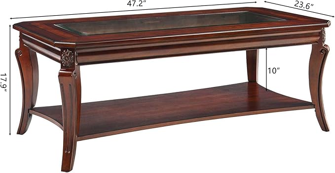 Traditional Distressed Farmhouse Style Coffee Table Set - Image 2