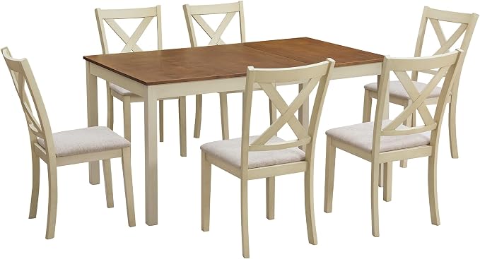 AMERLIFE 7-Piece Farmhouse Solid Wood Dining Table Set - Image 9