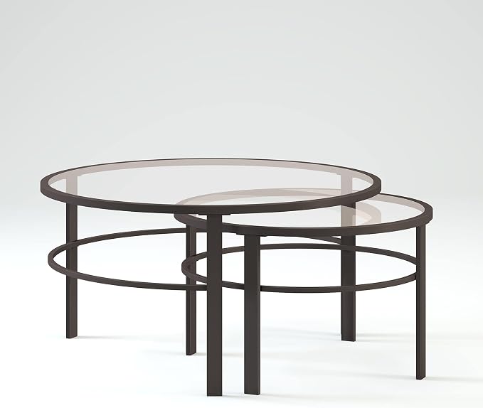 Henn&Hart Round Nested Coffee Table in Blackened Bronze, Coffee Table coffee - Image 11