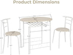 VINGLI 3 Piece Dining Set, Small Kitchen Table Set - Image 7