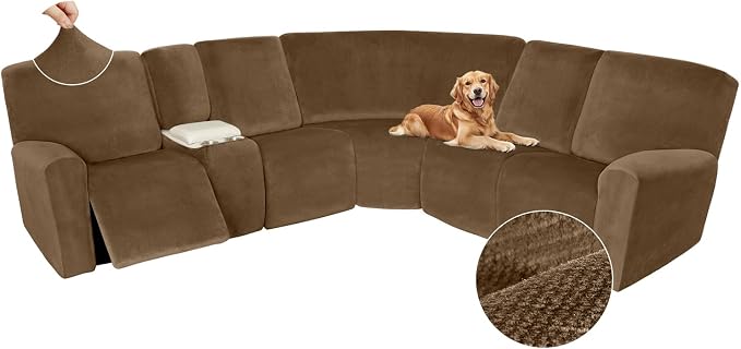 Arfntevss Sectional Recliner Couch Covers Velvet Washable Corner Sectional Sofa by Arfntevss
