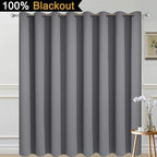 Yakamok Grey 100% Blackout Patio Door Curtain Panels W100 x L84, 1 Panel | - Image 2