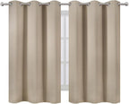 Khaki Blackout Curtains 42 x 54 Inch Length Set of 2 Panels Grommet Bedroom - Image 2
