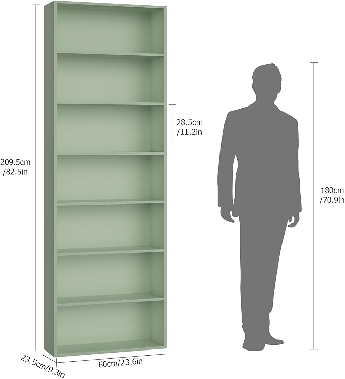FACBOTALL 82" Tall Bookshelf, 7-Tier Open Shelves Bookcase, Freestanding - Image 3