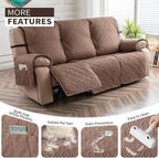 Genina Waterproof Couch Cover for Reclining Couch 3 Seater Non-Slip, Washable - Image 4